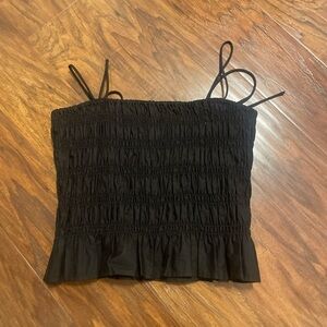 Black Smocked Women's Top